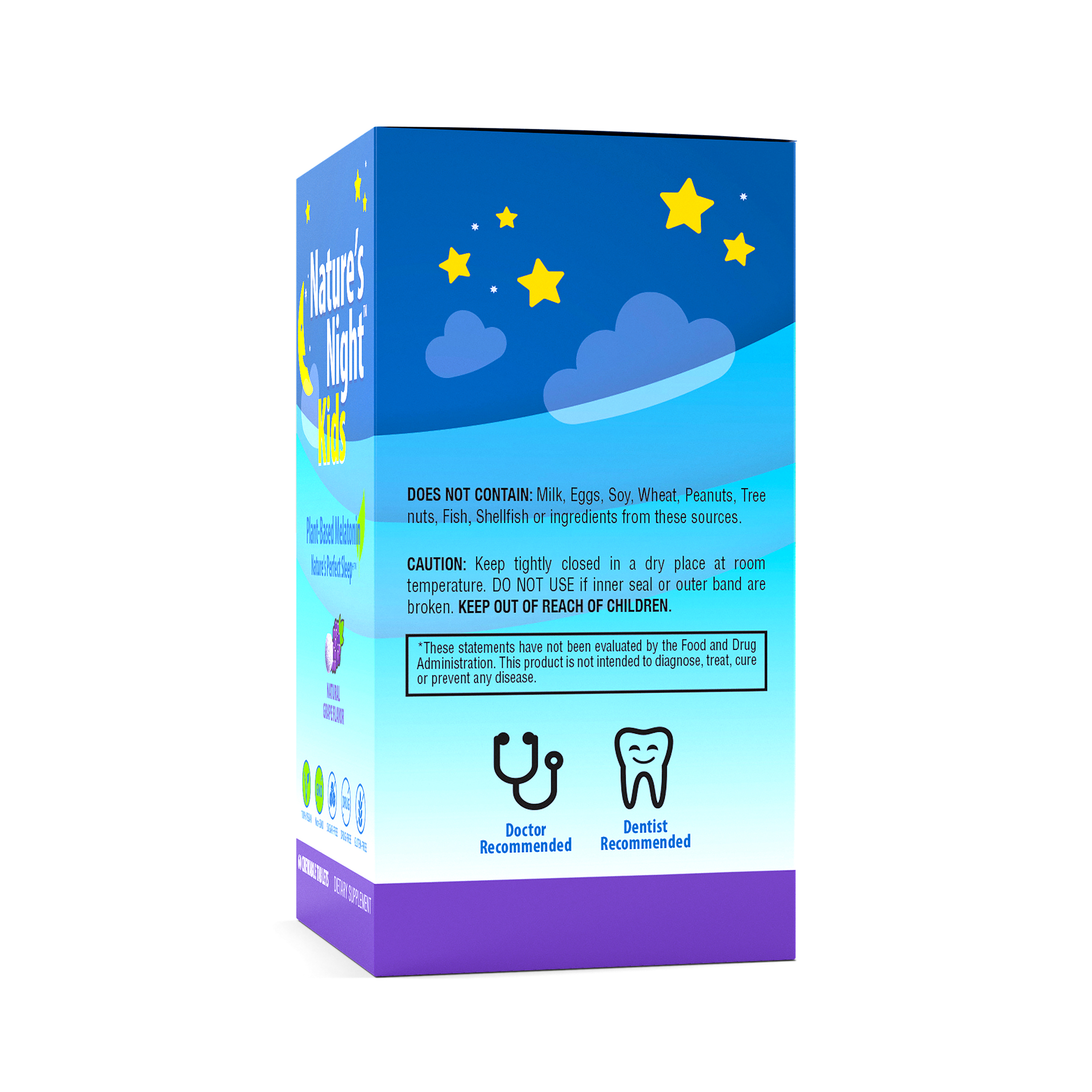 Nature’s Night Kids - Plant-Based Melatonin - 60 Count - Natural Grape Flavor