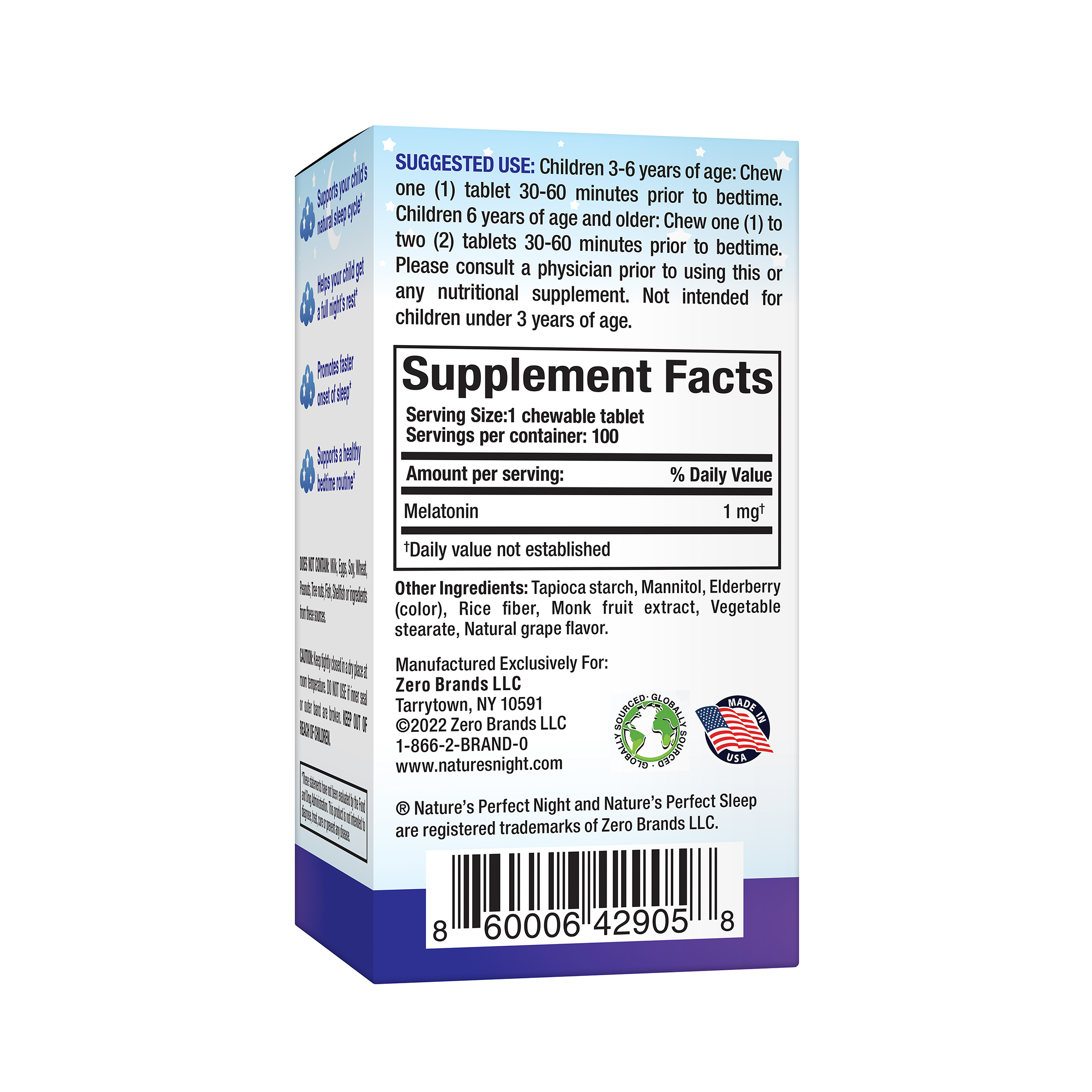 Nature’s Perfect Night Kids - 100 Count - Natural Grape Flavor