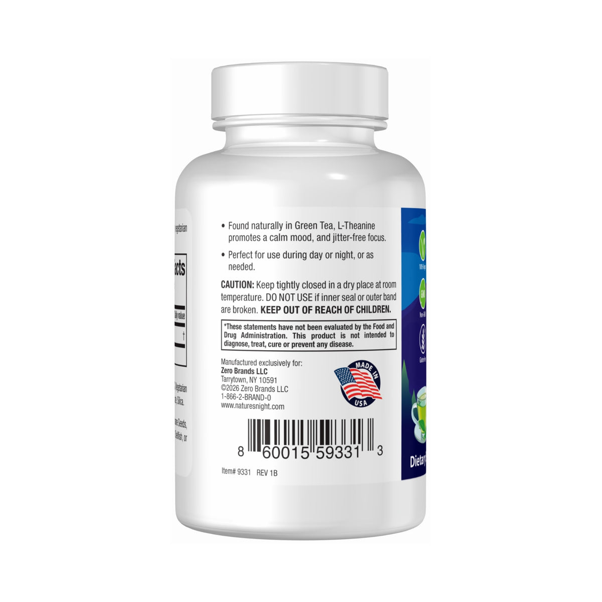 Nature’s Perfect Night L-Theanine 200mg, 180 Vegetarian Capsules